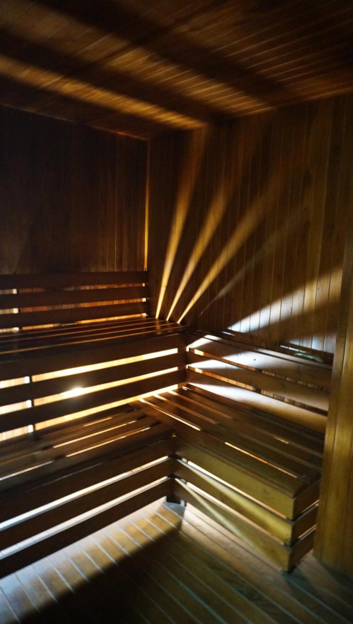 Quo Quality Hotel 马尼萨莱斯 外观 照片 The interior of a Finnish sauna